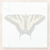 Dessous-de-verre En Verre Yellow Western Swallowtail Butterfly Customizeable (Dos)