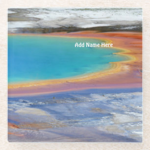 Dessous-de-verre En Verre Yellowstone Grand Prismatic Hot Spring - Personnal