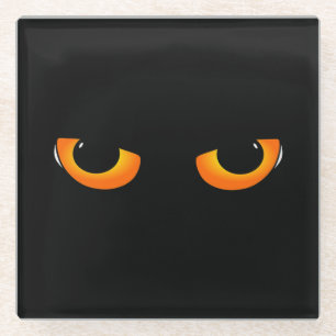 Dessous-de-verre En Verre Yeux de chat effrayants