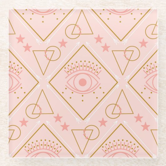 Dessous-de-verre En Verre Yeux en or rose : conception géométrique sans cout (Devant)