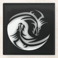 Yin and Yang Asian Dragons