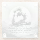 Dessous-de-verre En Verre Yoga Reiki à une jambe King Pigeon Pose Aquarelle (Dos)