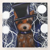 DESSOUS-DE-VERRE EN VERRE YORKIE (Devant)