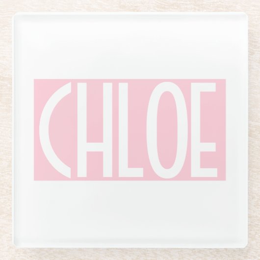 Dessous-de-verre En Verre Your | Bold White Text on Light Pink (Devant)