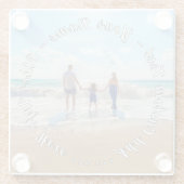 Dessous-de-verre En Verre Your Photo Glass Coaster Gift with Custom Text (Dos)