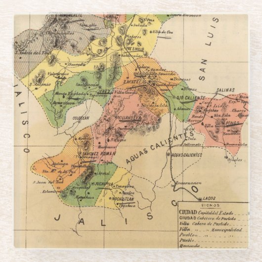 Dessous-de-verre En Verre Zacatecas, Mexique (Devant)