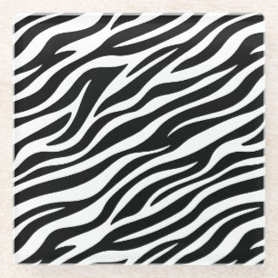 Dessous-de-verre En Verre Zebra Stripes Motif sans couture Poster de animal-