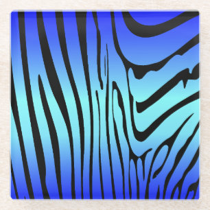 Dessous-de-verre En Verre Zesty Zebra Blue