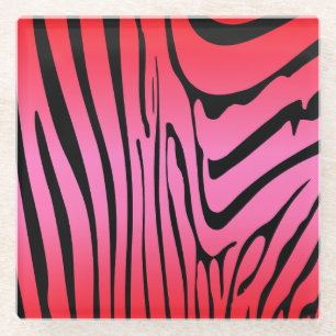 Dessous-de-verre En Verre Zesty Zebra Red