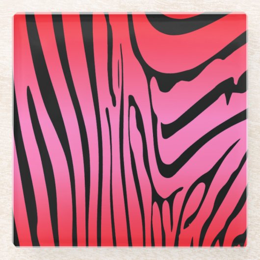 Dessous-de-verre En Verre Zesty Zebra Red (Devant)