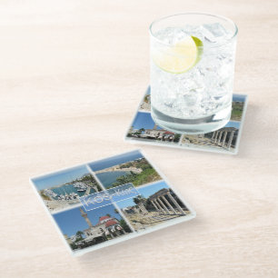 Dessous-de-verre En Verre zGR020 mosaïque de KOS, Grèce, Europe,