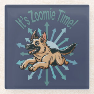 Dessous-de-verre En Verre Zoomie Time German Shepherd