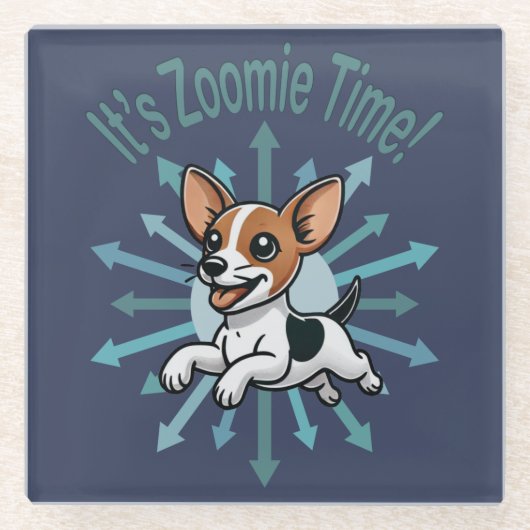 Dessous-de-verre En Verre Zoomie Time Rat Terrier (Devant)
