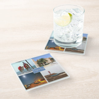 Dessous-de-verre En Verre zTN017 DJERBA, Mosaïque, Tunisie, Afrique,