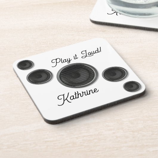 Dessous-de-verre Enceintes Play it Loud Blanches (Côté gauche)