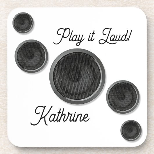 Dessous-de-verre Enceintes Play it Loud Blanches (Devant)