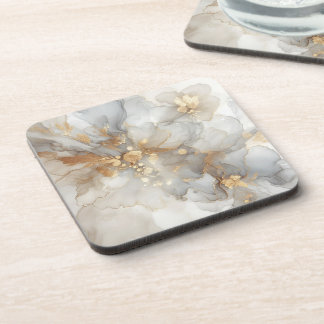 Dessous-de-verre encre d'alcool grise et blanche