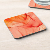 Dessous-de-verre encre d'alcool rouge (Côté gauche)