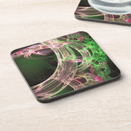 Dessous-de-verre Énergie rose et verte (Côté gauche)