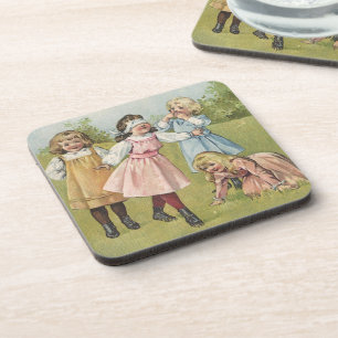Dessous-de-verre Enfants victoriens vintage jouent au colin-maillar