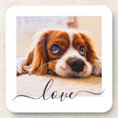 Dessous-de-verre Ensemble de 6 Modèles photo texte d'amour blanc (Devant)