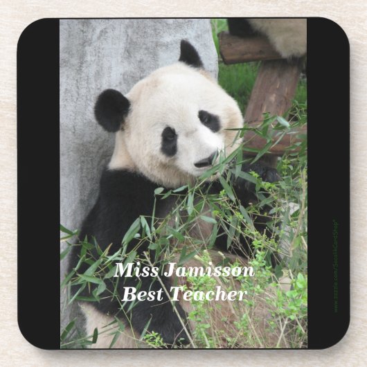Dessous-de-verre Ensemble de 6, Panda géant mignon, meilleur enseig (Devant)