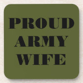 Dessous de verre Ensemble Fière épouse de l'armée (Devant)