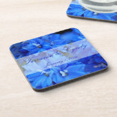 Dessous-de-verre Ensemble personnel de fleurs bleues élégantes de (Côté gauche)