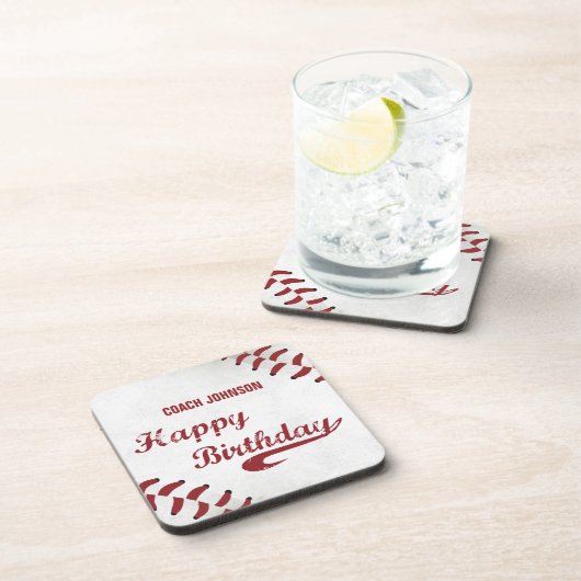 Dessous-de-verre Entraîneur Joyeux Anniversaire Grand Grunge Baseba (Côté Droit)