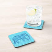 Dessous-de-verre Ephène de fleur de Lotus - turquoise (Côté Droit)