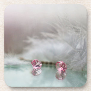Dessous-de-verre Épingle à cheveux bijou plume sarcelle rose de bea