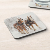 Dessous-de-verre Équipe de Belgique de cheval Wintery Christmas Sce (Côté gauche)