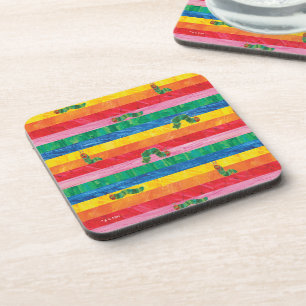 Dessous-de-verre Eric Carle Caterpillar Rainbow Stripe Motif