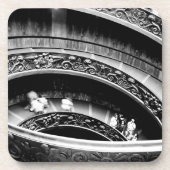 Dessous-de-verre Escalier spiral noir et blanc (Devant)