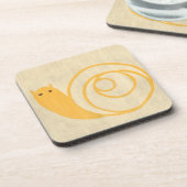 Dessous-de-verre Escargot jaune sur Arrière - plan crème (Côté gauche)