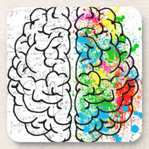 Dessous-de-verre esprit cerveau psychologie idée coeurs