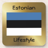 Dessous-de-verre Estonie Drapeau+Dessous de verre texte (Devant)