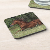 Dessous-de-verre Étalon arabe fonctionnant dans l'herbe (Côté gauche)