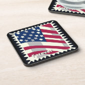 DESSOUS-DE-VERRE ÉTATS-UNIS D'AMÉRIQUE DRAPEAU FOREVER STAMP (Côté gauche)