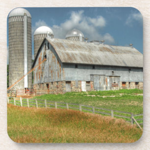 Dessous-de-verre États-Unis, grange et silo du Minnesota
