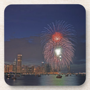 Dessous-de-verre États-Unis, Illinois, Chicago, feux d'artifice du