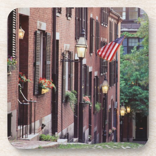Dessous-de-verre États-Unis, Massachusetts, Boston, Maisons le long (Devant)