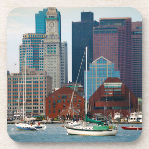 Dessous-de-verre États-Unis, Massachusetts. Skyline du front de mer