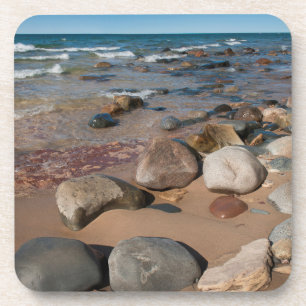 Dessous-de-verre États-Unis, Michigan. Boulders Arrondis Sur 20 Km