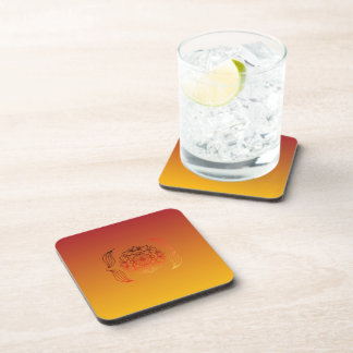 Dessous-de-verre Ethereal Embers – Red & Orange Floral Art