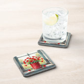 Dessous-de-verre Étiquette de café rouge des papilles rouges (Côté Droit)