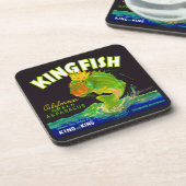 Dessous-de-verre étiquette de caisse d'asperges de Kingfish dans le (Côté gauche)