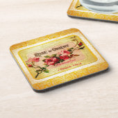 Dessous-de-verre Étiquette de parfum français vintage (Côté gauche)