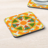 Dessous-de-verre Étoile verte orange vif Kitsch Eclectique (Côté gauche)