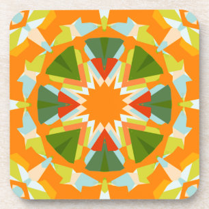 Dessous-de-verre Étoile verte orange vif Kitsch Eclectique